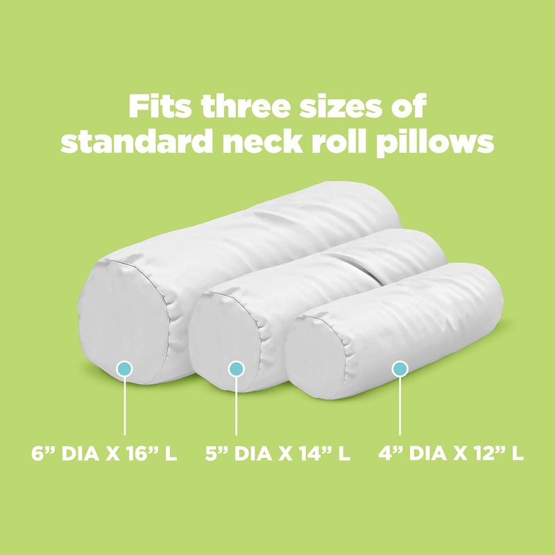 Bean Products Cotton Neck Roll Pillowcase - Hypoallergenic and Smooth Natural Fabric Pillow Protector - Soft and Breathable Sateen Weave Pillow Cover with Enclosed Sleeve Design - Made in USA - White, 6" x 16" - Image 5